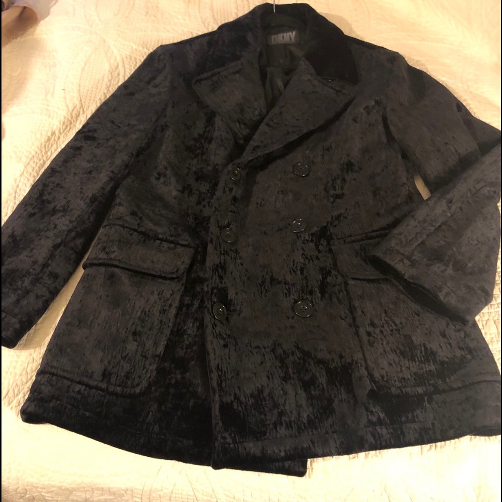 DKNY midnight navy double breasted blazer.